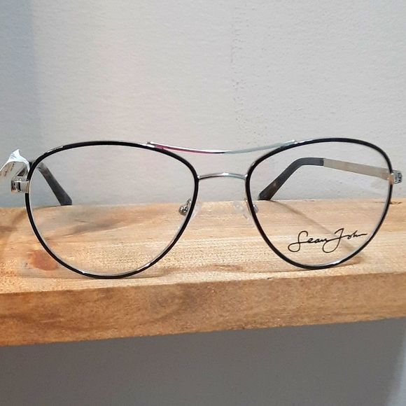 NEW Sean John Silver Metal Eyeglass Frame, Rx'able, unisex, glasses, Aviator - Picture 6 of 6